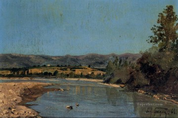 ポール・ギグー Painting - ピュイヴェールのデュランス川の岸辺の風景 ポール・カミーユ・ギグー